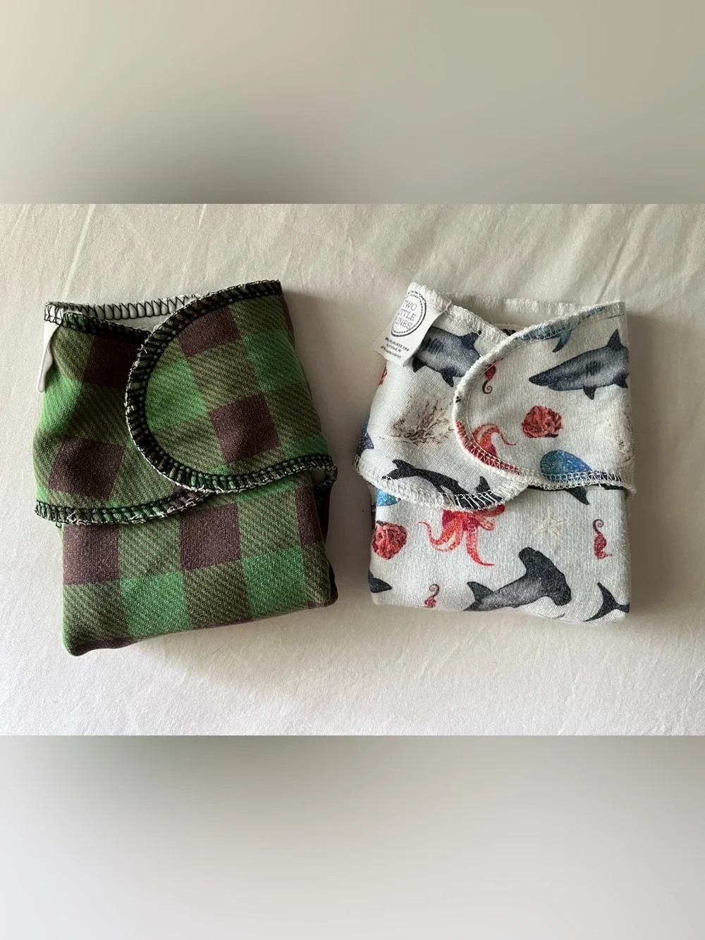 Two Little Plines Stretchy Preflats Newborn set of 2 cloth diapers